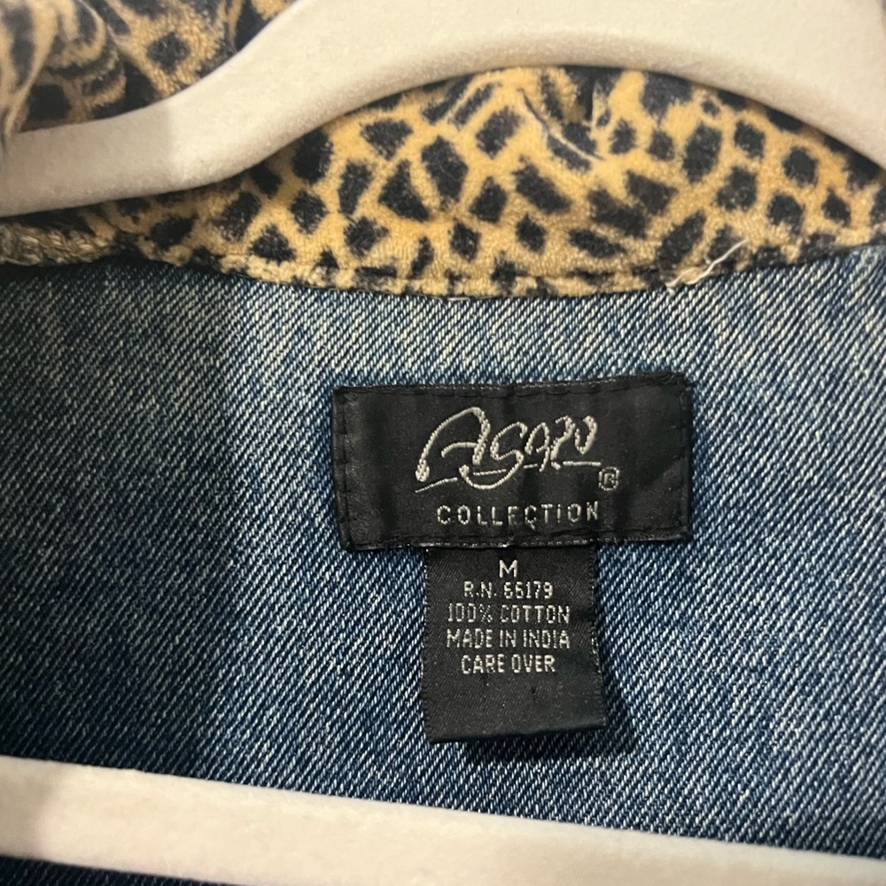 Patchwork Cheetah Jean Jacket - image 4